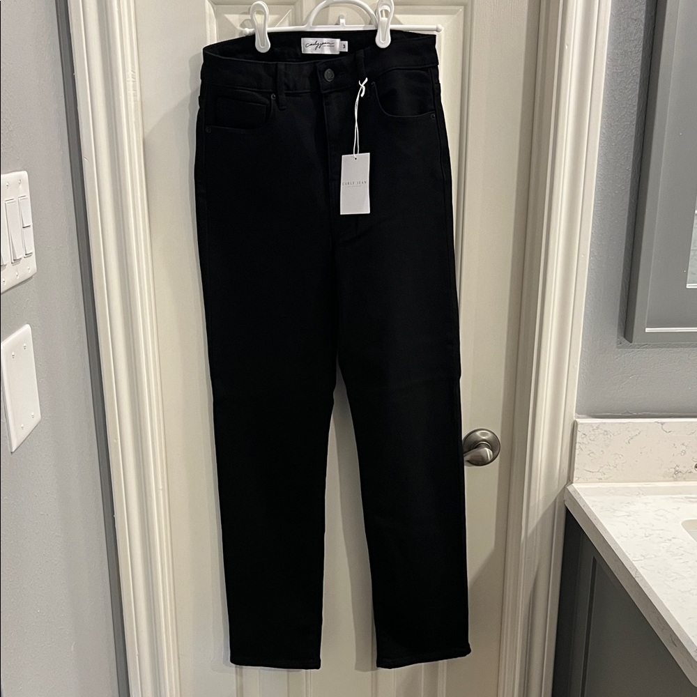 Carly Jean Los Angeles Black Straight Leg Jeans